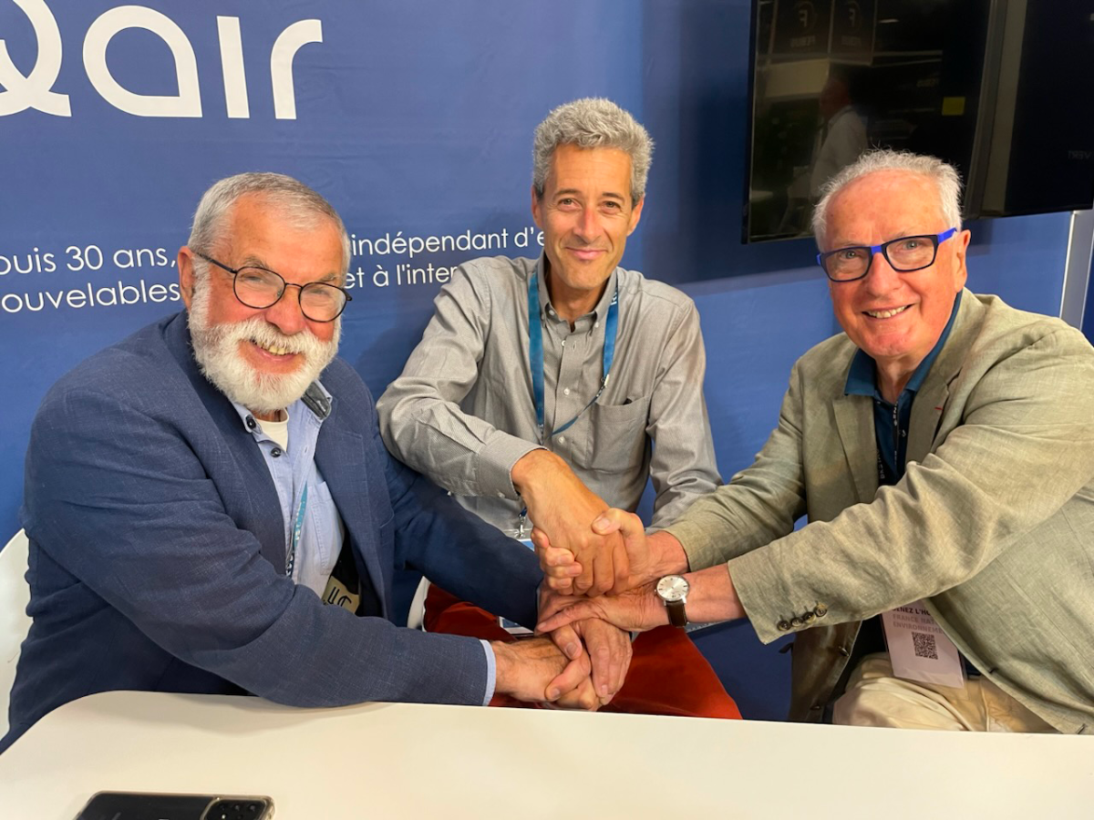 Armand Quentel, Président de Blue Fish, Bertrand Fazio, Responsable Bretagne chez Qair et Denez L’Hostis, Président d’honneur de France Nature Environnement